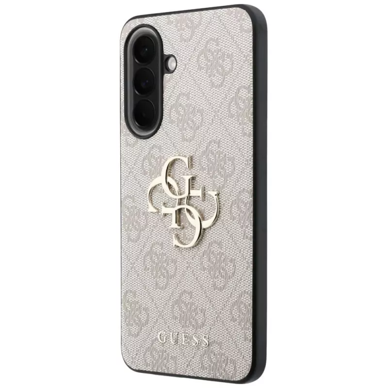 Guess Leather 4G Metal Logo Dėklas, skirtas Samsung Galaxy A57 5G, Rožinis