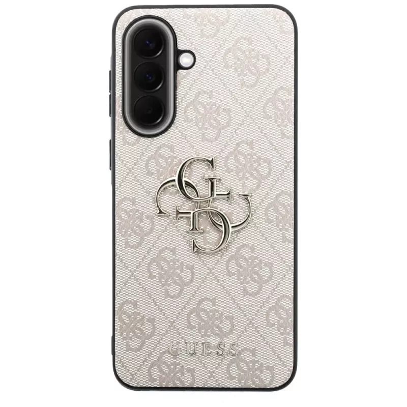 Guess Leather 4G Metal Logo Dėklas, skirtas Samsung Galaxy A57 5G, Rožinis