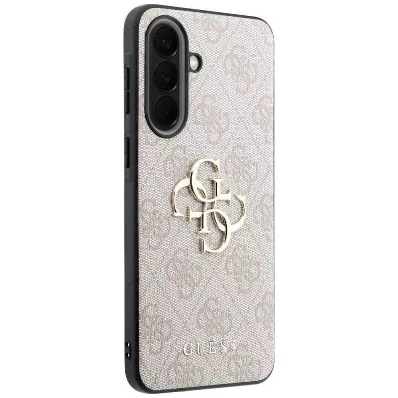 Guess Leather 4G Metal Logo Dėklas, skirtas Samsung Galaxy A57 5G, Rožinis