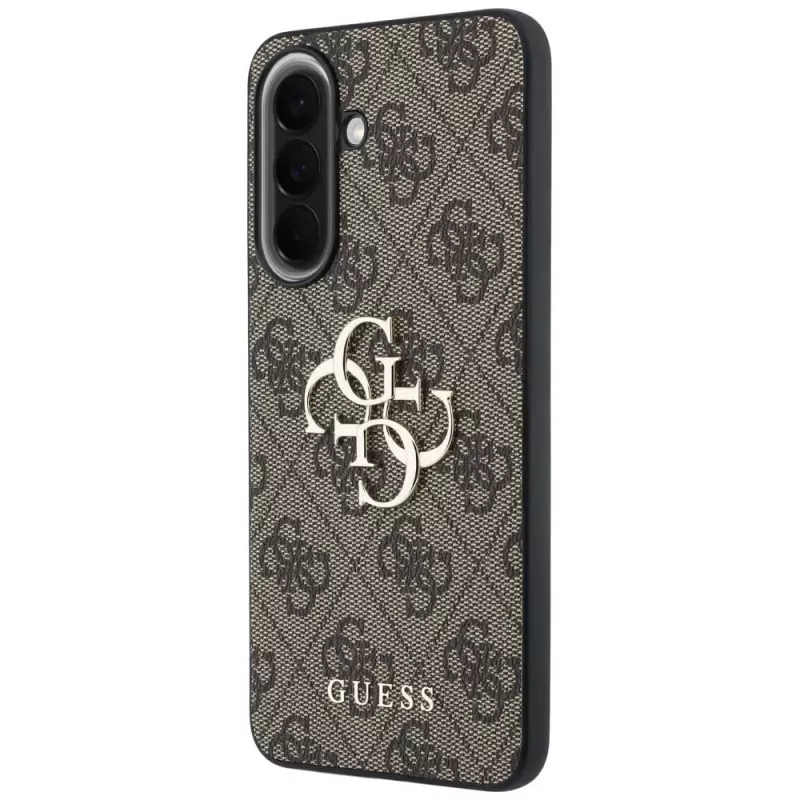 Guess Leather 4G Metal Logo Dėklas Samsung Galaxy A57 5G Rudas