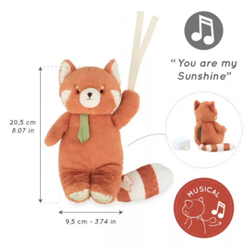 Kaloo Petit Songe Red Panda Muzikinis Minkštas Žaislas 20 cm Dovanų Dėžutėje