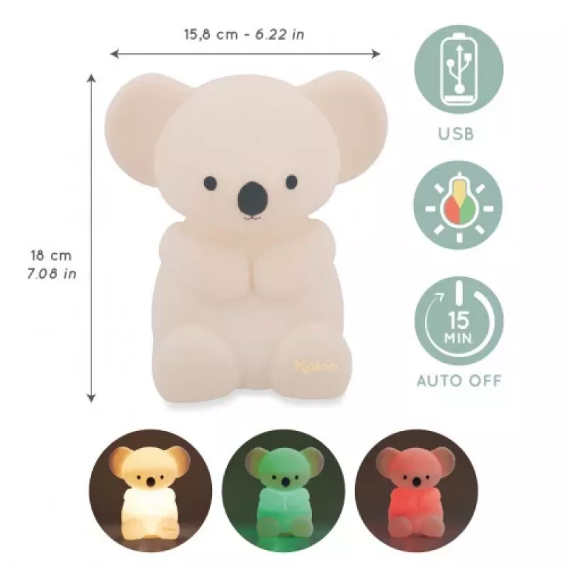 Kaloo Koala Petit Songe Silicone USB vaikiškas naktinis šviestuvas