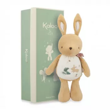 Kaloo šiugždančio triušio minkštas žaislas 28 cm dovanų dėžutėje Petites Chansons kolekcija
