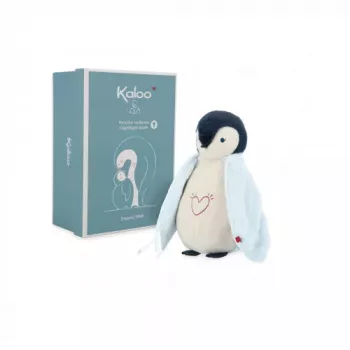 Kaloo Complices Penguin Plush Night Light su 7 spalvų LED ir lopšinėmis
