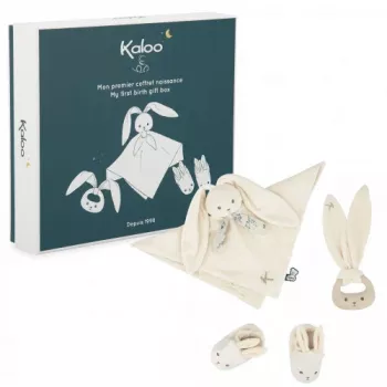 Kaloo 3-in-1 dovanų rinkinys Triušis (Komfortinis žaisliukas + Dantukų kramtukas + Batukai) Cream Lapinoo kolekcija