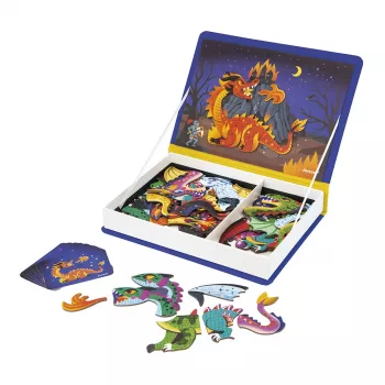 Janod Magnetibook Smoki Magnetinė Knyga Žaidimas - Drakonų Fantazijos Tema
