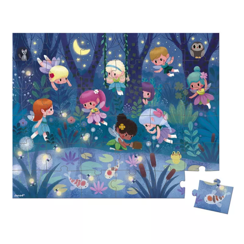 Janod Fairy and Water Lily Magnetic Play Set in Suitcase 36 Pieces