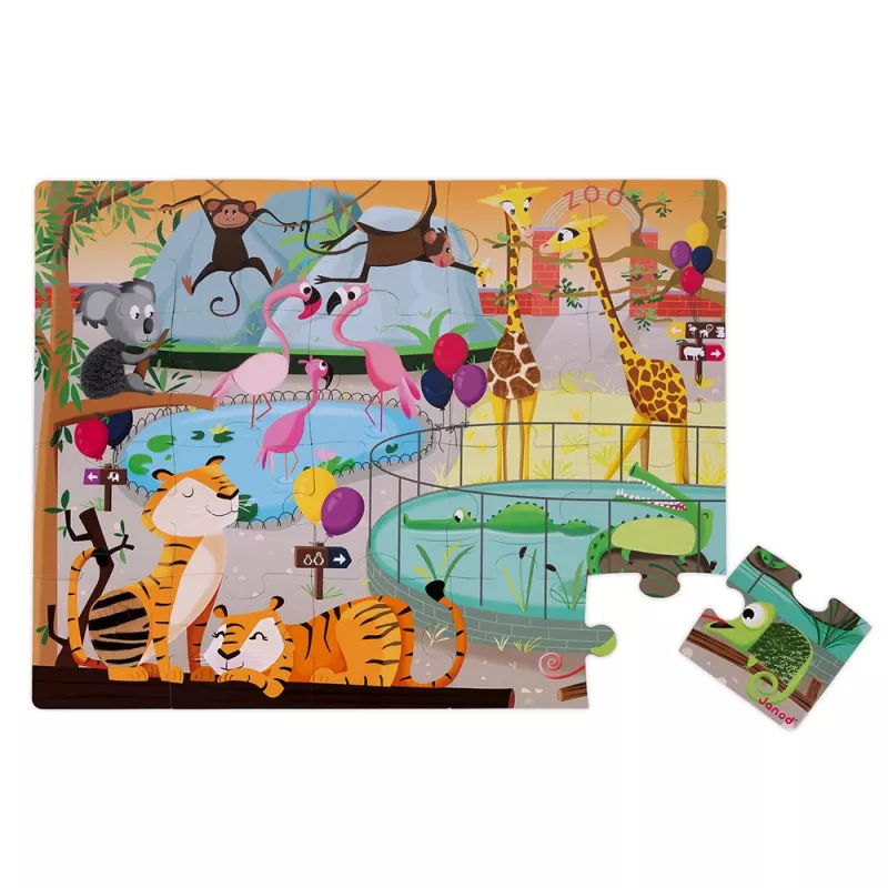 Janod Zoo Train Wooden Play Set 20 Pieces