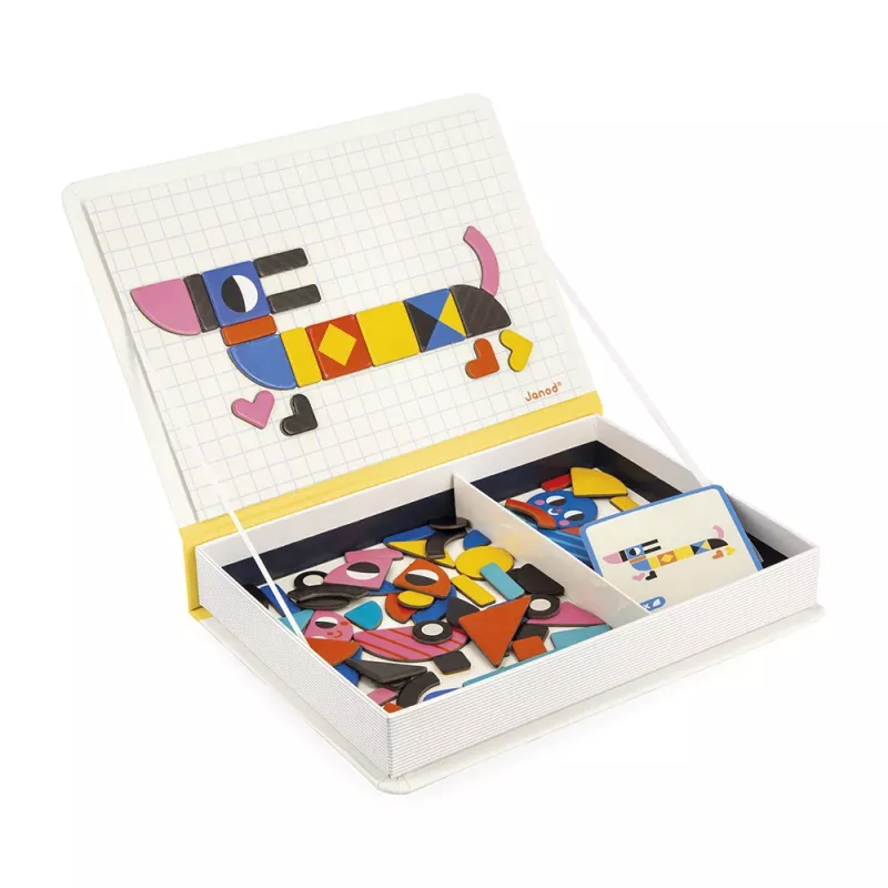 Janod Magnetibook Shapes Magnetinis Lavinamasis Žaidimas 43 Dalys 10 Kortelių Nuo 3 Metų (2026 m. leidimas)