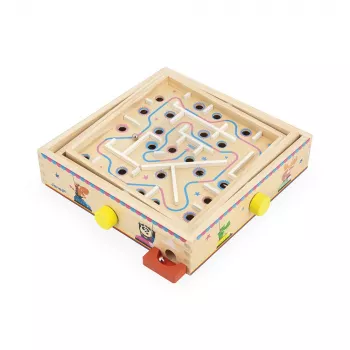 Janod Applepop Ball Maze Game - Magnetinis pieštukas medinis labirintas vaikams nuo 5 metų