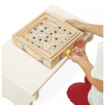 Janod Applepop Ball Maze Game - Magnetinis pieštukas medinis labirintas vaikams nuo 5 metų