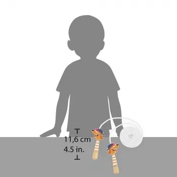 Janod Applepop Dog Jump Rope su medinėmis rankenomis 3+
