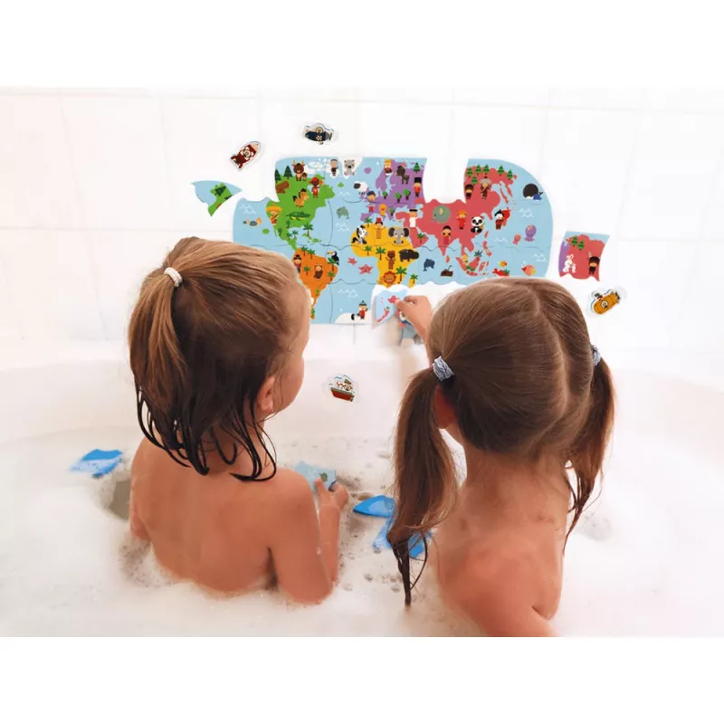 Janod World Map 28-Piece Magnetic Puzzle