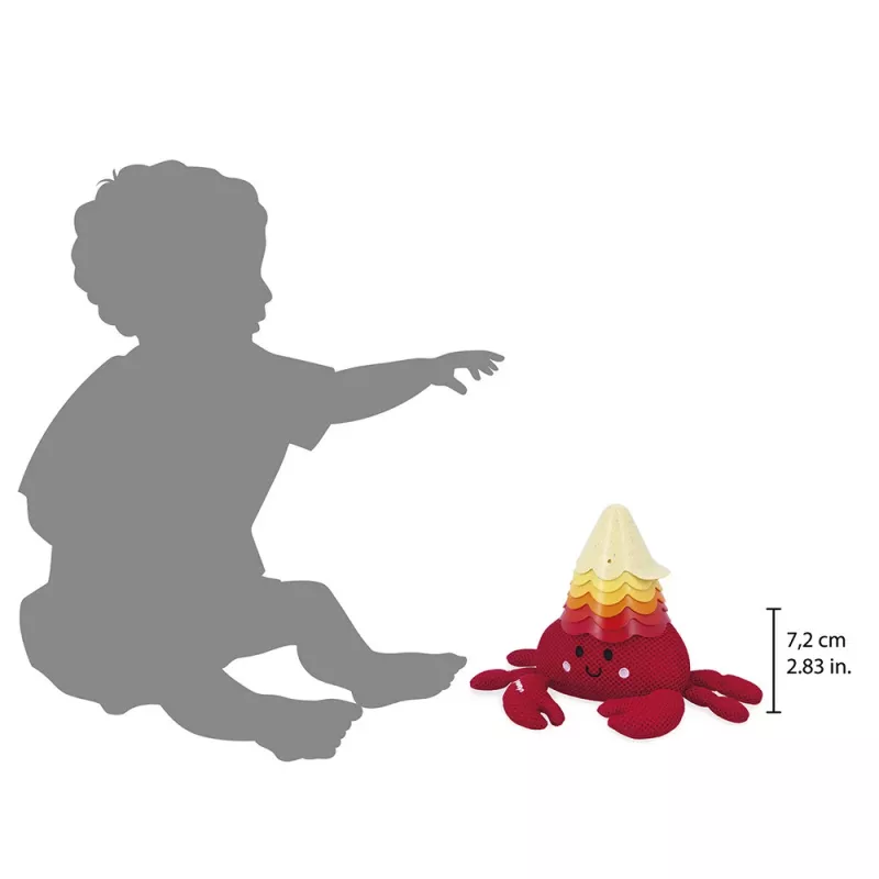 Janod Crab Bath Toy with Shells 10m+