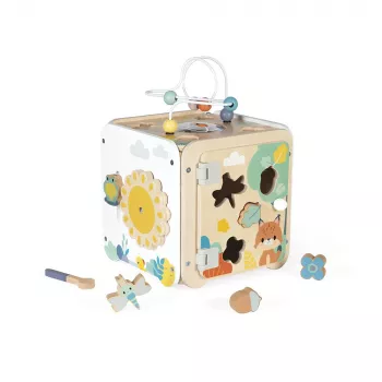 Janod Pure Large Activity Cube su Karoliukų Labirintu - 20 Veiklų - J05142