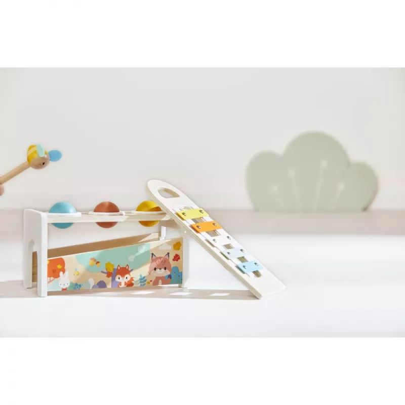 Janod Pure Wooden Xylophone su kamuoliukų takeliu
