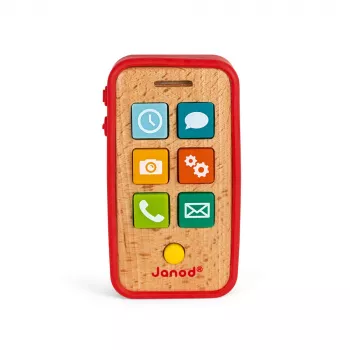 Janod medinis žaislinis telefonas su garsais J05334