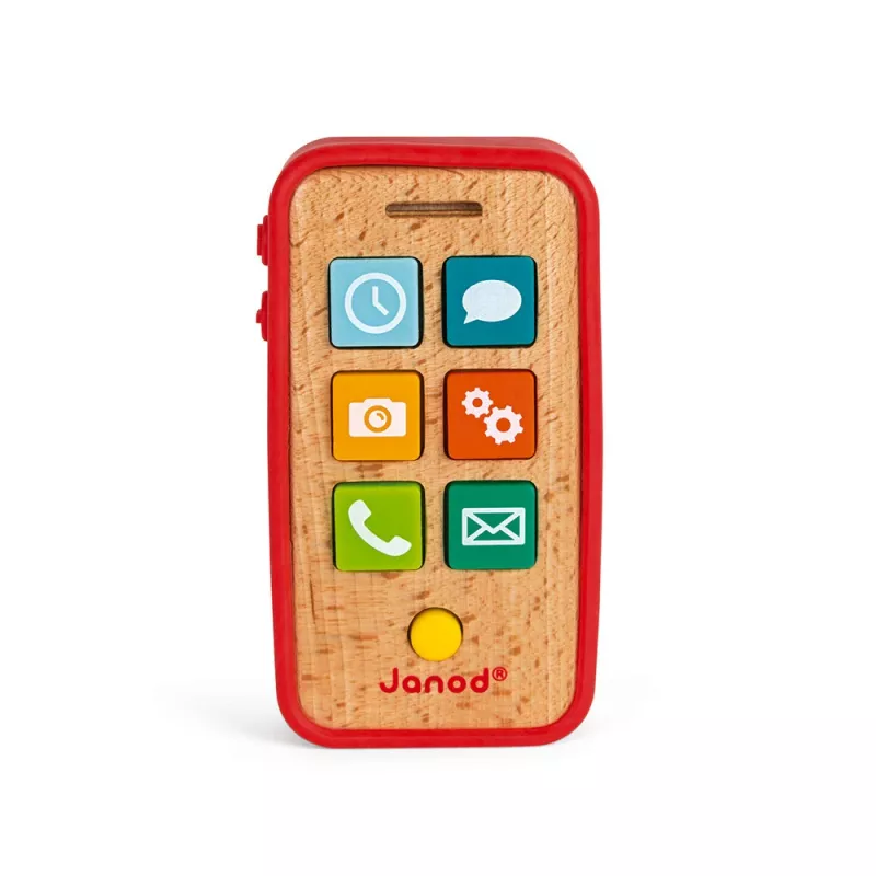 Janod medinis žaislinis telefonas su garsais J05334