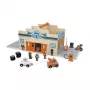 Janod Wooden Opening Garage with Figures Cross Roads 2+