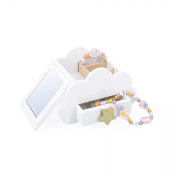 Janod Unicorn Musical Jewelry Box su veidrodžiu, karoliais ir apyranke 3+
