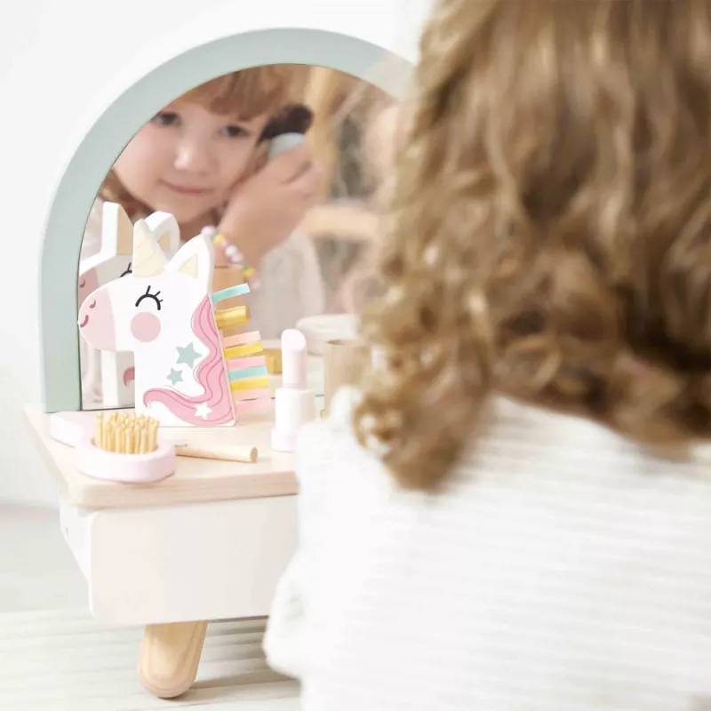 Janod Wooden Vanity Table with Accessories Unicorn 3+