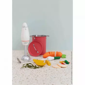 Janod medinis sriubos gaminimo rinkinys su blenderiu ir priedais 3+