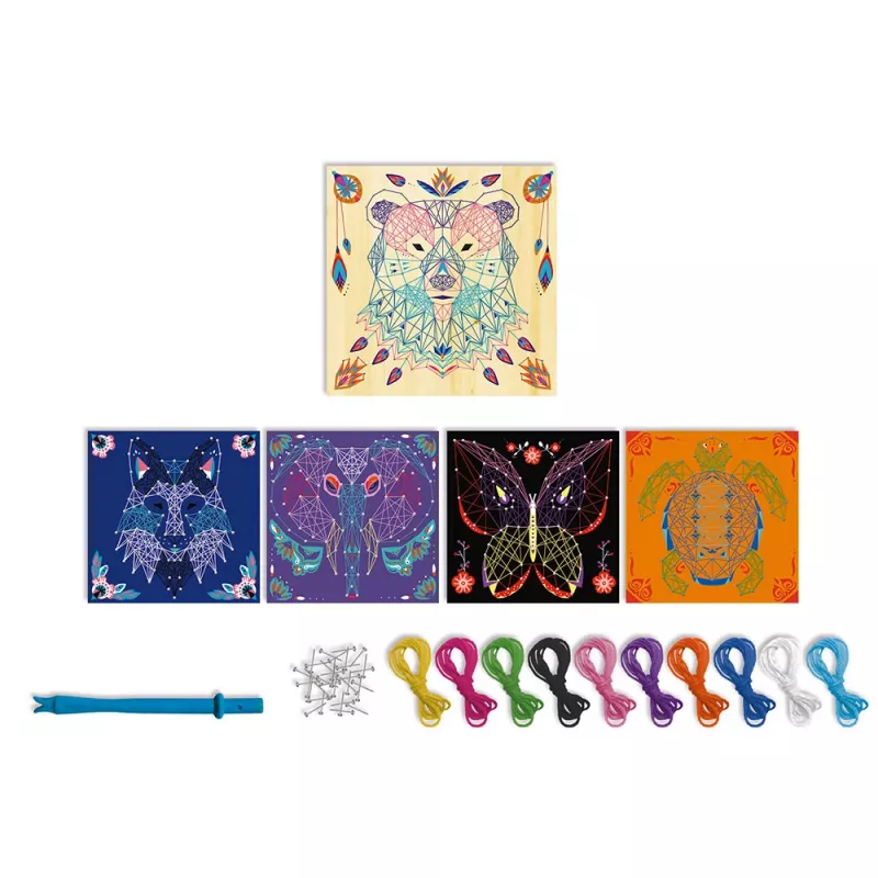 Janod 3D String Art Animals – kūrybinis rinkinys vaikams