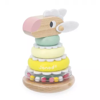Janod Zigolos Wooden Stacking Tower Roly-Poly Toy Sheep 12m+