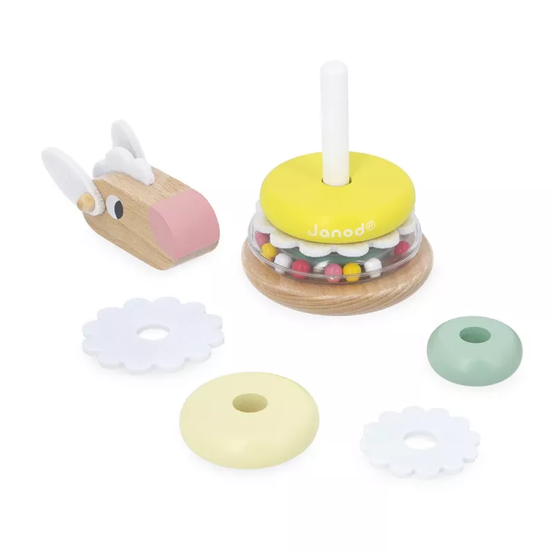 Janod Zigolos Wooden Stacking Tower Roly-Poly Toy Sheep 12m+