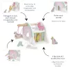Janod Wooden Unicorn House Playset with 5 Accessories, 18m+