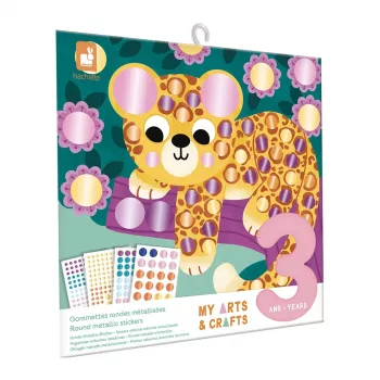 Janod My Arts & Crafts 3+ Creative Sticker Art Kit su Metaliniais Apvaliais Lipdukais