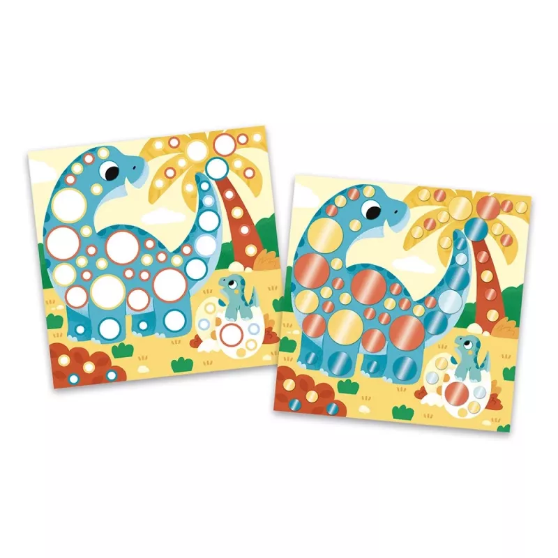 Janod My Arts & Crafts 3+ Creative Sticker Art Kit su Metaliniais Apvaliais Lipdukais