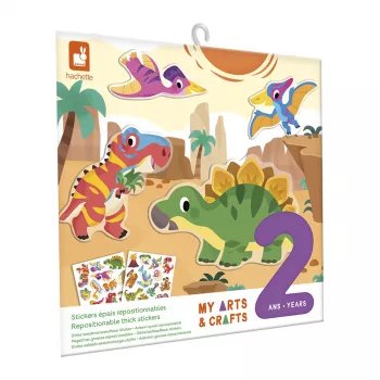 Janod My Arts & Crafts Dinozaurų daugkartinio naudojimo lipdukų rinkinys vaikams nuo 2 m.