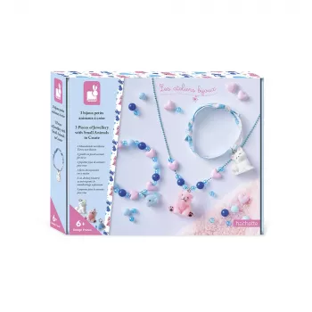 Janod DIY papuošalų gaminimo rinkinys Maži gyvūnai 6+