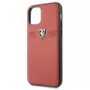 Ferrari Off Track Leather Hard Case, skirta Apple iPhone 11 Pro - Raudona