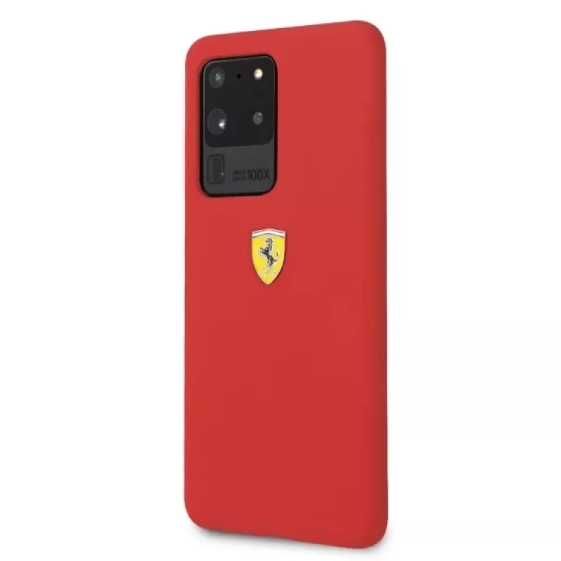 Ferrari Hardcase FESSIHCS69RE Silikoninis Dangtelis Samsung Galaxy S20 Ultra - Raudona
