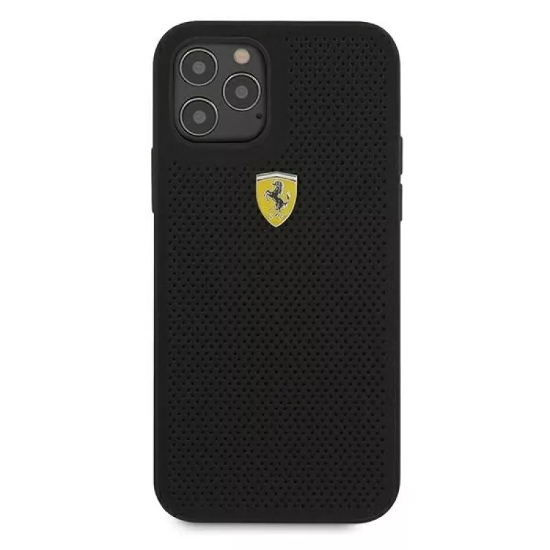 Ferrari FESPEHCP12MBK iPhone 12/12 Pro 6,1 inch Black Hardcase On Track Perforated