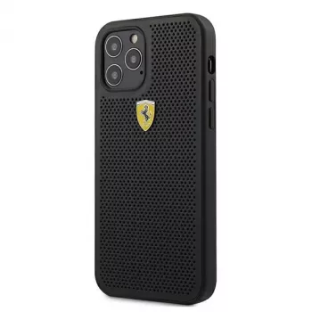 Ferrari FESPEHCP12LBK iPhone 12 Pro Max 6,7 inch Black Hard Case On Track Perforated