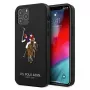 U.S. POLO ASSN. USHCP12MPUGFLBK iPhone 12/12 Pro 6.1 Black Polo Embroidery Collection Back Cover