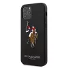 U.S. POLO ASSN. USHCP12MPUGFLBK iPhone 12/12 Pro 6.1 Black Polo Embroidery Collection Back Cover