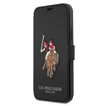 U.S. POLO ASSN. Polo Embroidery Collection Book Case iPhone 12/12 Pro 6,1 inch juoda
