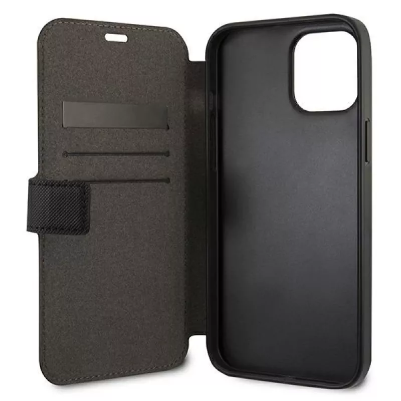 U.S. POLO ASSN. Polo Embroidery Collection Book Case iPhone 12/12 Pro 6,1 inch juoda