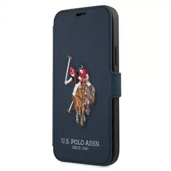 U.S. POLO ASSN. USFLBKP12MPUGFLNV Book Case, iPhone 12/12 Pro 6,1 colio, Navy, Polo Embroidery Collection
