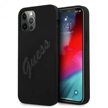 Guess Script Vintage Hard Case, skirta Apple iPhone 12 Pro Max 6,7 colių, juoda