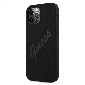 Guess Script Vintage Hard Case, skirta Apple iPhone 12 Pro Max 6,7 colių, juoda