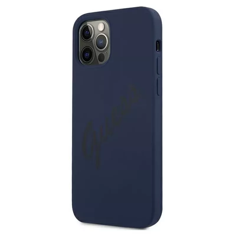 Guess Script Vintage Hard Case for Apple iPhone 12 / iPhone 12 Pro 6,1 inch Blue