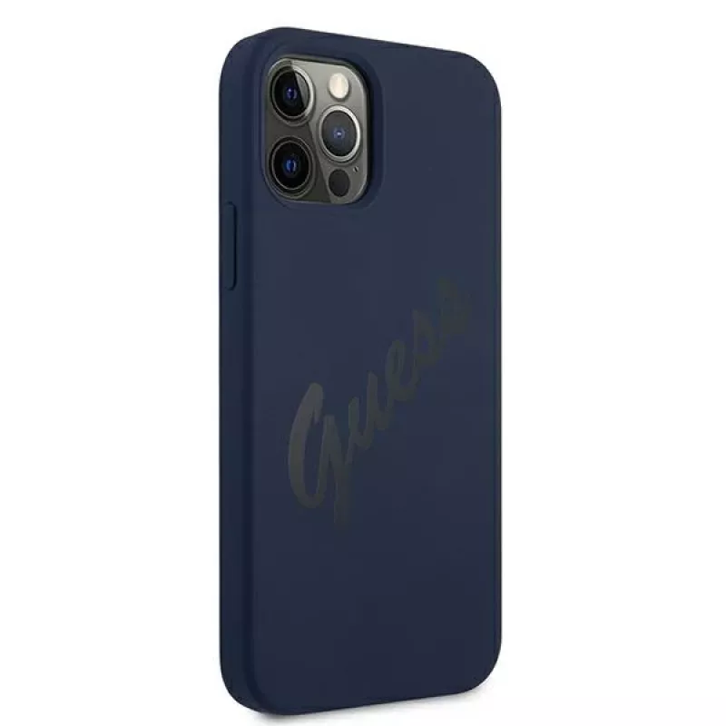 Guess Script Vintage Hard Case for Apple iPhone 12 / iPhone 12 Pro 6,1 inch Blue
