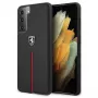 Ferrari FEOSIHCS21SBK Off Track Leather Nylon Stripe Hard Case, Samsung Galaxy S21 (G991) - Juoda