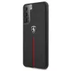 Ferrari FEOSIHCS21SBK Off Track Leather Nylon Stripe Hard Case, Samsung Galaxy S21 (G991) - Juoda