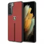 Ferrari FEOSIHCS21MRE S21+ G996 Red Hard Case Off Track Leather Nylon Stripe for Samsung Galaxy S21+